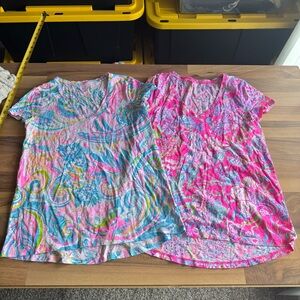 Bundle of 2 Lilly Pulitzer Pink‎ Etta Tops Sz XS